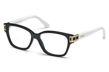Image of Swarovski SK5090 Eyeglass Frames - Shiny Black Frame Color, Gradient Smoke Lens Color