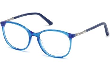 Image of Swarovski SK5163 Eyeglass Frames - Shiny Blue Frame Color