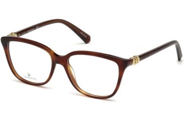 Image of Swarovski SK5242 Eyeglass Frames - Dark Havana Frame Color, Dark Havana Lens Color