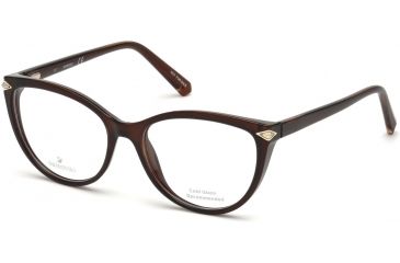 Image of Swarovski SK5245 Eyeglass Frames - Shiny Dark Brown Frame Color