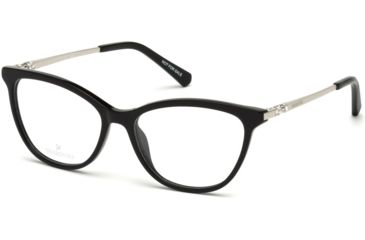 Image of Swarovski SK5249-H Eyeglass Frames - Shiny Black Frame, Shiny Black Lenses, 53 mm Lens Diameter SK5249-H53001
