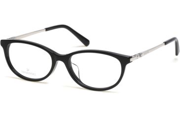 Image of Swarovski SK5294-D Eyeglass Frames - Shiny Black Frame, Shiny Black Lenses, 53 mm Lens Diameter SK5294-D53001