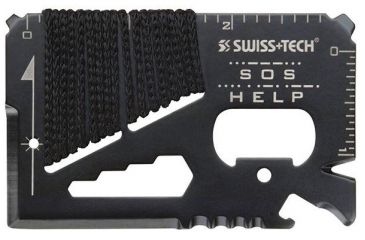 Image of SwissTech Stainless Steel Credit Card Survival Tool, Stainless Steel/Black MFTCSBK-CC-NA
