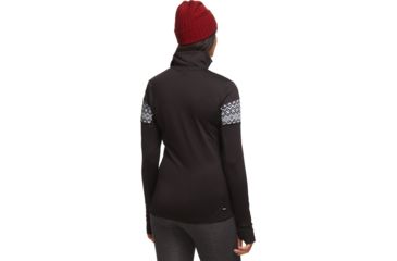Image of Swix Myrene Asym Zip Midlayer - Womens, Black/White Print, Extra Small, 19072-10001P-XS