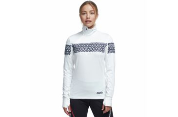 Image of Swix Myrene Asym Zip Midlayer - Womens, Snow White, Extra Large, 19072-00025-XL