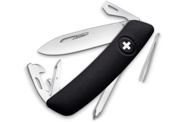 Image of Swiza D04 Swiss Pocket Knife Black Folding Knife,2.875in,440 Stainless Steel,Standard Edge,Black,Synthetic Handle SZA4010
