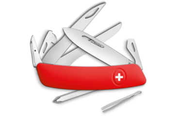 Image of Swiza D08 Swiss Pocket Knife Red, 3.75 closed, Red synthetic handle, KNI.0120.1000