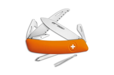 Image of Swiza Swiza D06 Button Lock Swiss Pocket Knife Orange 2.75" Mirror, Orange, 440, adult, BHQ-85865