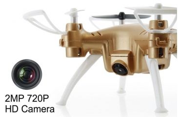 Image of Syma X52C Nano Quadcopter Drone w/2MP HD Camera and Bonus Battery, Gold 61314