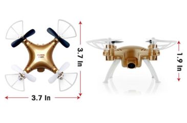 Image of Syma X52C Nano Quadcopter Drone w/2MP HD Camera and Bonus Battery, Gold 61314