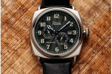 Image of Szanto Automatic Officer Watches, Black Dial, Black Strap, Steel, One Size, SZ 6201E