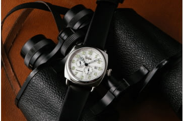 Image of Szanto Automatic Officer Watches, Silver Dial, Black Strap, Steel, One Size, SZ 6202E