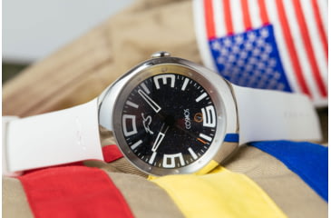 Image of Szanto Icon Frank Stephenson Cosmos Watches, Blue Dial, White Strap, Steel, One Size, IC-FS-9004