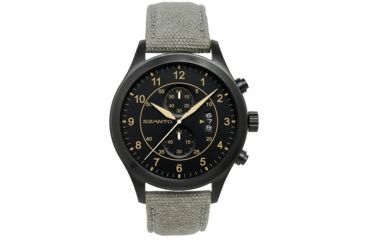 Image of Szanto Mens 1200 Series Watch,Black Dial,Light Grey Strap,46mm Dia. SZ 1203