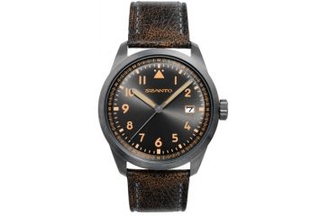 Image of Szanto Mens 2200 Series Watch,Grey and Orange Dial,Black Strap,46mm Dia. SZ 2201