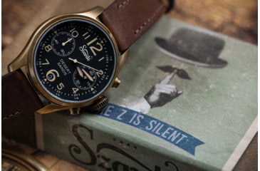 Image of Szanto Pilot Watches, Black Dial, Brown Strap, A. Gold, One Size, SZ 4552