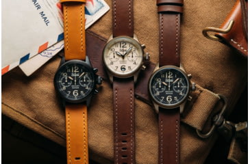 Image of Szanto Pilot Watches, Black Dial, Brown Strap, A. Gold, One Size, SZ 4552