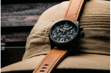 Image of Szanto Pilot Watches, Black Dial, Tan Strap, Black, One Size, SZ 4551
