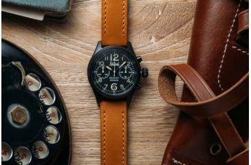 Image of Szanto Pilot Watches, Black Dial, Tan Strap, Black, One Size, SZ 4551