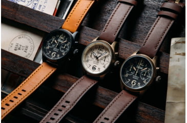 Image of Szanto Pilot Watches, Black Dial, Tan Strap, Black, One Size, SZ 4551