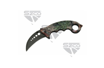 Image of SZCO Camo Karambit Folding Knife, 3in, Stainless Steel, Karambit, Camo Handle, 300409