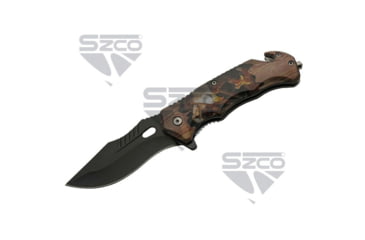 Image of SZCO Eagle Rescue Folding Knife, 3.5in, Stainless Steel, Clip Point, ABS Handle, 300556-EG
