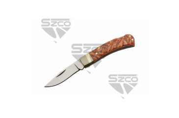 Image of SZCO Red Clay Folding Knife, 2.25in, 3Cr13 Steel, Drop Point, Brown Handle, 211595