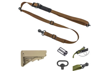Image of T10 Complete Modular Operator'S System - Alpha Sling Coyote Brown, Swinger Stock Flat Dark Earth, Mil-Spec, CMOS-ASL-COY-SWST-FDE