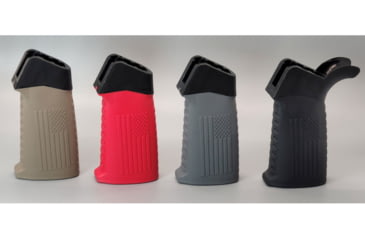 Image of TAC Flag Pattern Over-Molded AR Pistol Grip, Straight Top, Gray, CS03F1-GY