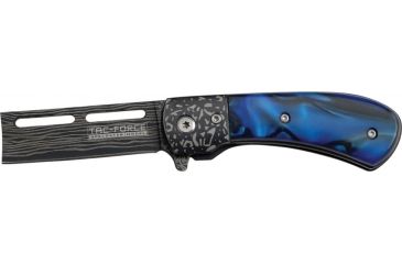 Image of Tac Force 35in. Razor Fold Knife, assisted opening SS razor blade, black Compo. handle TF728BL
