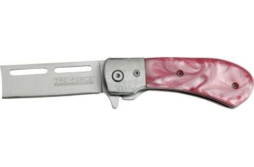Image of Tac Force 35in. Razor Fold Knife, assisted opening SS razor blade, Pink pearl Compo. handle TF728PK