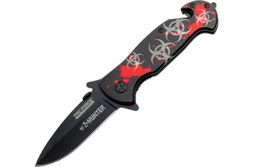 Image of Tac Force 4.5in.Rescue FolderBlack Knives, Red Blotch Handle TF799RS