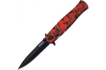 Image of Tac Force 4.75in. Closed Folder Knives, Plain edge Knife, Red Skull Handle TF804RD