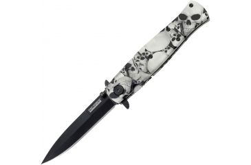 Image of Tac Force 4.75in. Closed Folder Knives, Plain edge Knife, White Skull Handle TF804GY