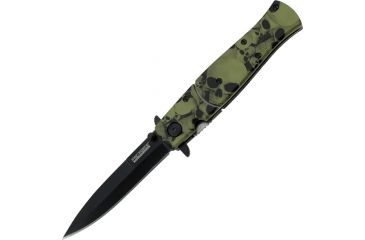 Image of Tac Force 4.75in. Closed Folder Knives, Plain edge Knife, Yellow Skull Handle TF804GN
