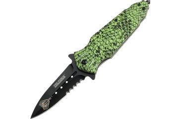 Image of Tac Force 4.75in.Cobra Folder Knives, Paritally Serrated, Green Handle TF796GN