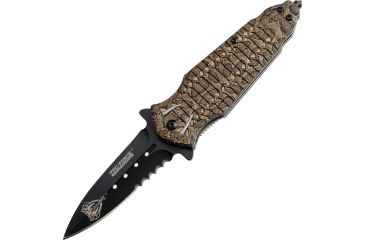 Image of Tac Force 4.75in.Cobra Folder Knives, Paritally Serrated, Tan Handle TF796BN