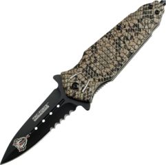 Image of Tac Force 4.75in.Cobra Folder Knives, Paritally Serrated, Yellow Handle TF796GY