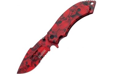 Image of Tac Force 5in.All Red Skull Cam Knife TF797RD