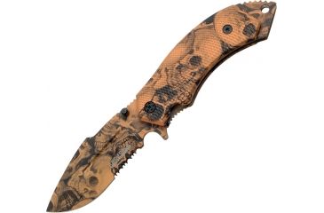 Image of Tac Force 5in.All Tan Skull Camo Knives TF797TN