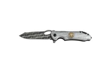 Image of TAC Force Assisted Opening Knife 4.5in Closed with Skull Medallion, Black Finish 4.5in Closed 4001679