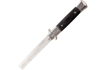 Image of TAC Force Beard Comb Button Lock A/O Folding Knife, 5 closed, Black pakkawood handle, TF-CB005BK