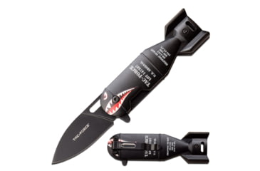 Image of TAC Force Drop Point Spring Assisted Knife, 2.25 in, 3Cr13 Stainless Steel Stainless Steel, Black Bomb, TF-1039BK