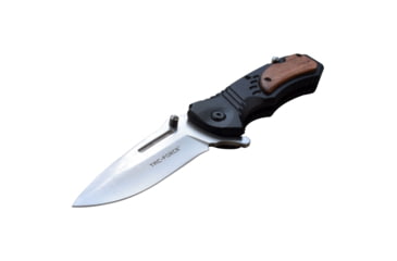 Image of TAC Force Drop Point Spring Assisted Knife w/Can Opener and Cutter, 3.25 in, 3Cr13 Stainless Steel Stainless Steel, Black/Brown, TF-606BZW