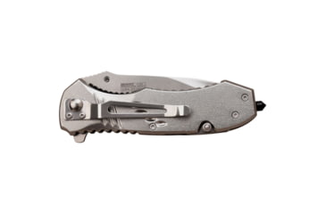Image of TAC Force Drop Point Spring Assisted Knife w/Can Opener and Cutter, 3.25 in, 3Cr13 Stainless Steel Stainless Steel, Silver/Brown, TF-606SRW
