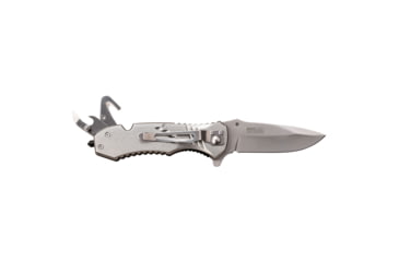 Image of TAC Force Drop Point Spring Assisted Knife w/Can Opener and Cutter, 3.25 in, 3Cr13 Stainless Steel Stainless Steel, Silver/Brown, TF-606SRW