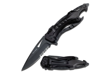 Image of TAC Force Drop Point Spring Assisted Knife w/Pocket Clip, 3.25 in, 3Cr13 Stainless Steel Stainless Steel, Black, TF-705BKPL