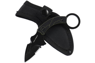 Image of TAC Force Fixed Blade Black/Grn, TFFIX111BG