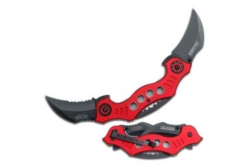 Image of TAC Force Folding Blade, 2.5in, Stainless Steel Blade, Red Aluminum Handle TF-669RD