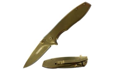 Image of TAC Force Folding Blade, 2.75in, Stainless Steel Blade, Gold Titanium Coated Stainless Steel Handle TF-573GD